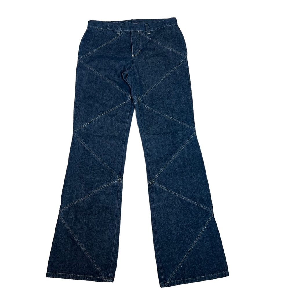 DKNY Wide Leg Jeans W/Gold Zig Zag Threading Sz.6